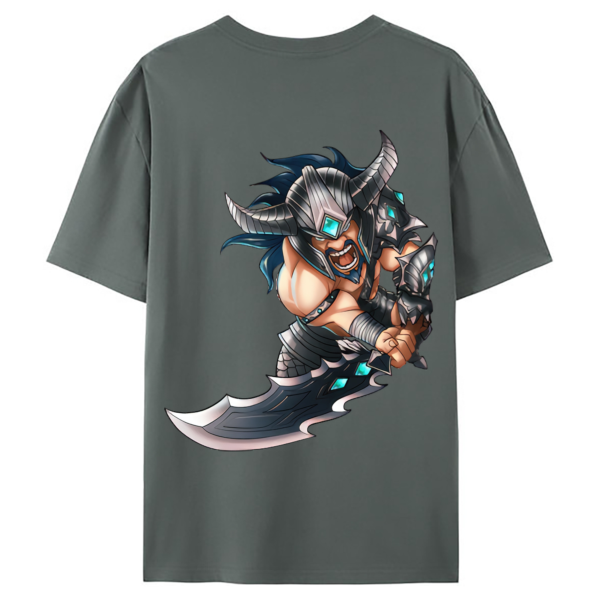 （画像用） リーグ・オブ・レジェンド League of Legends LOL 綿100％ メンズ半袖Tシャツ（バックプリント） 通気性